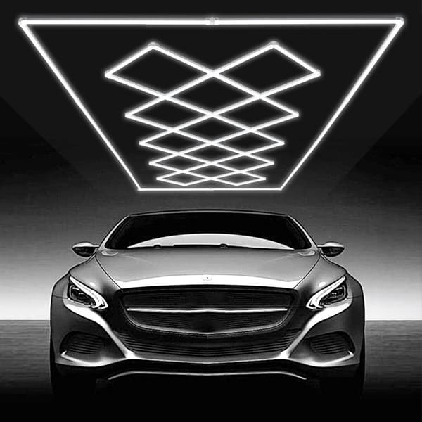 Fyrkantiga LED-garagelampor 88000LM, 14 rutnät, Ljus för bilvård, Hög ljusstyrka, Energisnål belysning