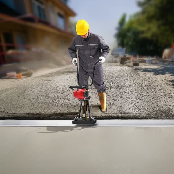 Gasbeton Power Screed, 3370 mm aluminiumsplade, 4-takts cementfinishing, justerbar motor, effektiv og holdbar