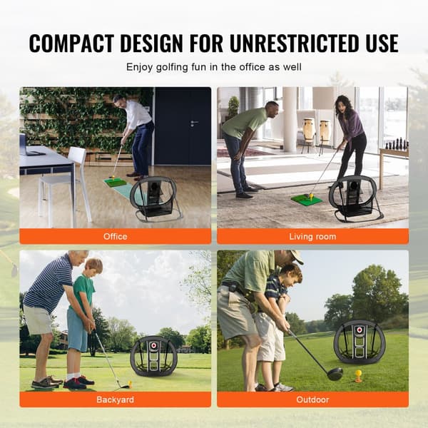 Golf Chipping Net, Pop Up Golf Øve Net, Bærbart Indendørs Golf Træningsnet med Mål/Måtte/bolde/Tee/Bæretaske til Baggård