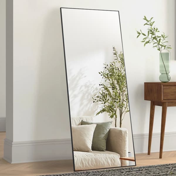 Gulvspejl i fuld længde 71'' x 31'' Fritstående og vægmonteret, hærdet glas, moderne design