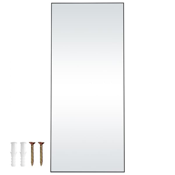 Gulvspejl i fuld længde 71'' x 31'' Fritstående og vægmonteret, hærdet glas, moderne design