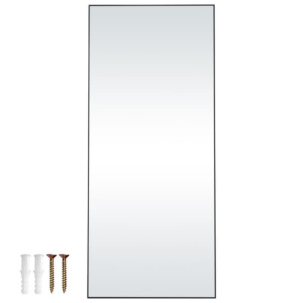 Gulvspejl i fuld længde 71'' x 31'', fritstående, vægmonteret, med justerbart stativ, elegant design