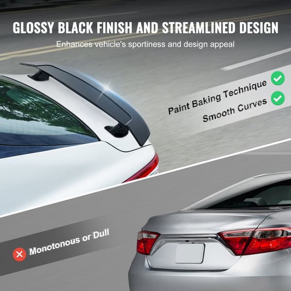 GT Wing Bilspoiler, 46,3 tum Universell Spoiler, Kompatibel med de flesta sedaner och coupéer, Högstyrka ABS-material, Bilbakspoiler