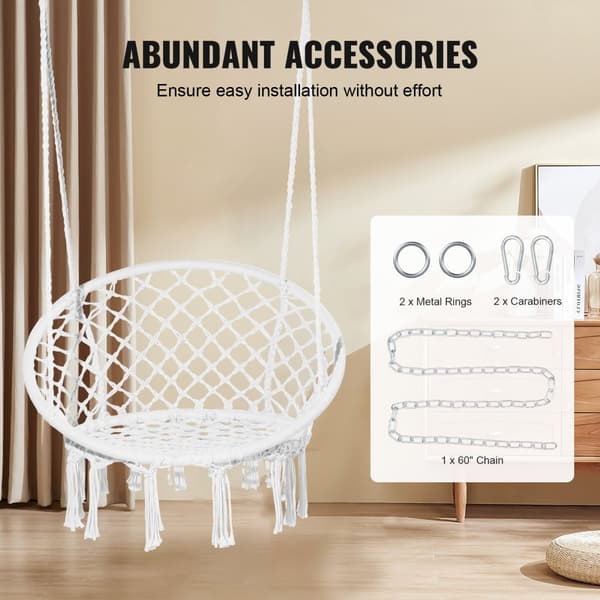 Hängmatta Macramé Hänggungstol för inomhus och utomhus, bekväm och stilren design