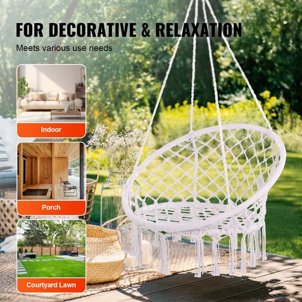Hängmatta Macramé Hänggungstol för inomhus och utomhus, bekväm och stilren design