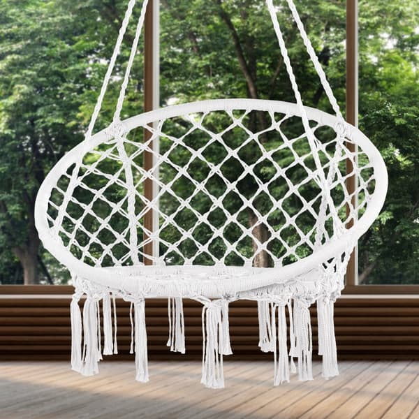 Hängmatta Macramé Hänggungstol för inomhus och utomhus, bekväm och stilren design