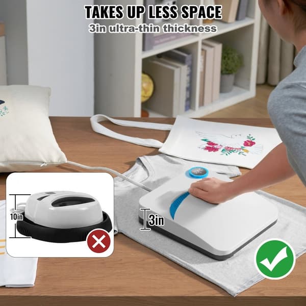 Lämpöprässi 9 x 9, kannettava Easy Press, sublimointi siirtotulostus, DIY T-paita, kompakti muotoilu