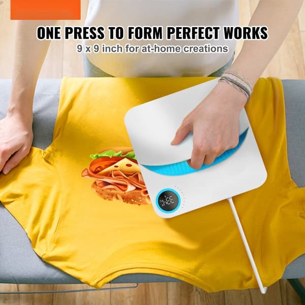 Lämpöprässi 9 x 9, kannettava Easy Press, sublimointi siirtotulostus, DIY T-paita, kompakti muotoilu