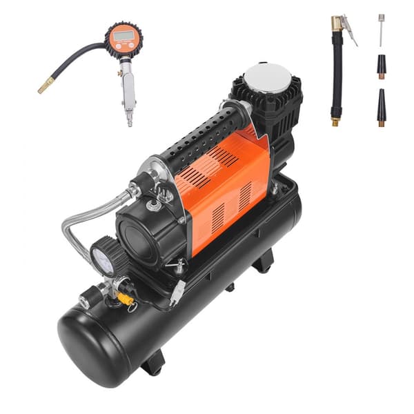Robust luftkompressor 6L tank, 6.35 CFM, bærbar dækinflator, 150 PSI, kraftfuld pumpe