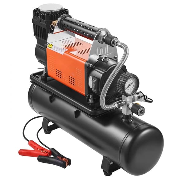 Robust luftkompressor 6L tank, 6.35 CFM, bærbar dækinflator, 150 PSI, kraftfuld pumpe
