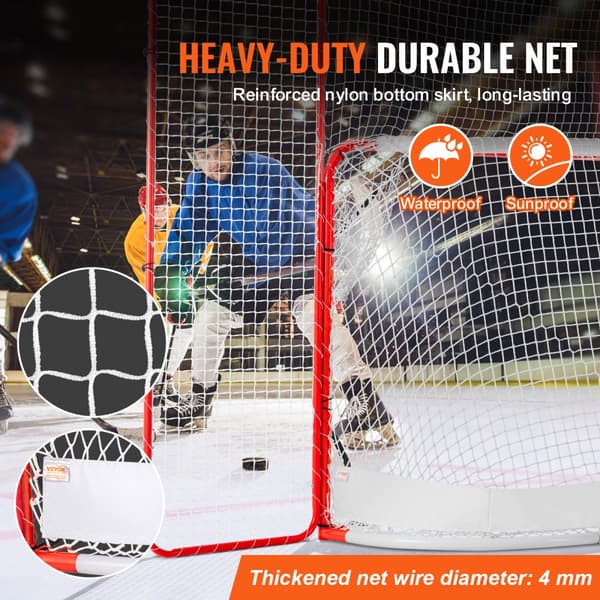 Hockeymål med backstop och måltavlor, utomhus, stål, 72”