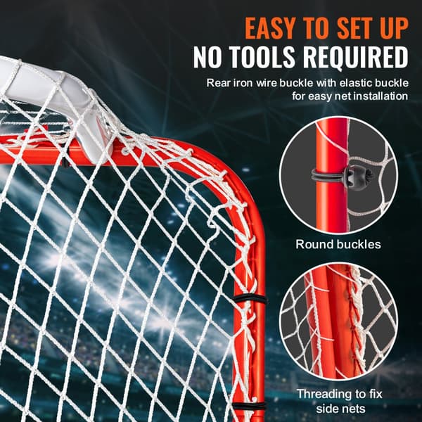 Hockeymål med backstop och måltavlor, utomhus, stål, 72”