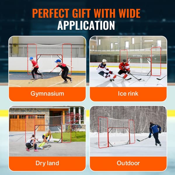 Hockeymål med backstop och måltavlor, utomhus, stål, 72”