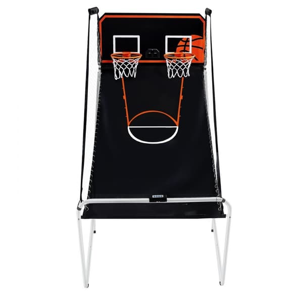 Hopfällbar Inomhus Double Shot Basket Arcade Spel för 2 Spelare med 4 Bollar