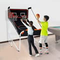 Miniatyrbillede 8 af 9: Sammenklappeligt indendørs dobbeltskud basketballspil til 2 spillere, inkl. 5 bolde