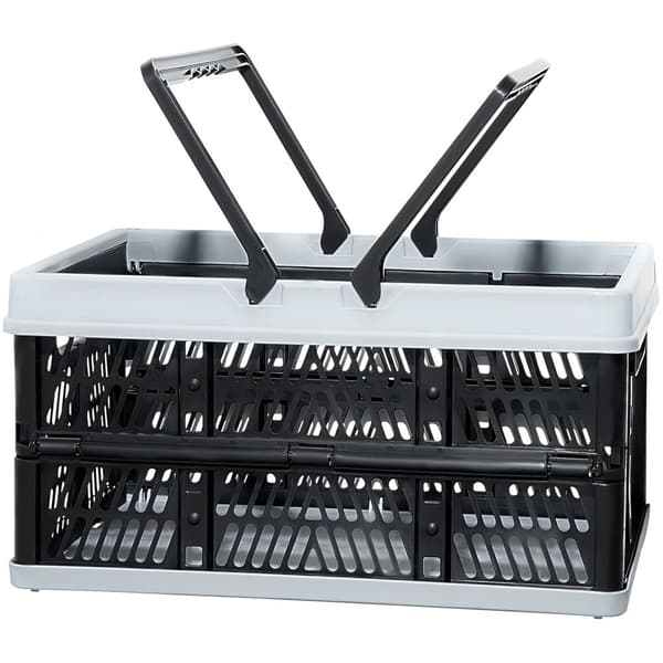 Foldbar indkøbskurv 3 stk, bærbar købmandskurv 25L med håndtag, robuste og praktiske design