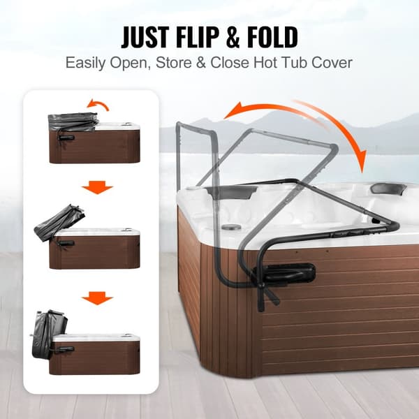 Hottub Lock, Spakåpa Lyft, Justerbar Höjd 31,5" - 41,3", Bredd 69" - 100,5", Enkel Installation på Båda Sidor
