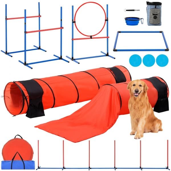 Koiran Agility Harjoitusvälineet 7-osainen Setti, Päivitys Esteet 2 Tunnelirenkaalla