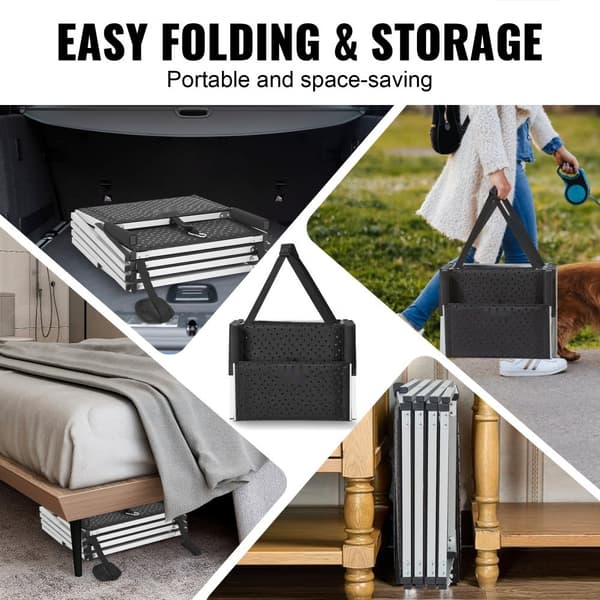 Hundetrappe til biler, 4-trins, sammenklappelig, aluminiumsdesign, belaster op til 250 lbs