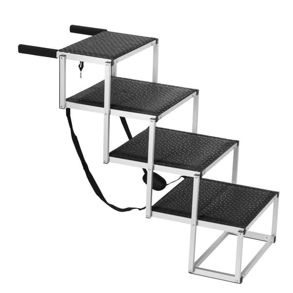 Hundetrappe til biler, 4-trins, sammenklappelig, aluminiumsdesign, belaster op til 250 lbs