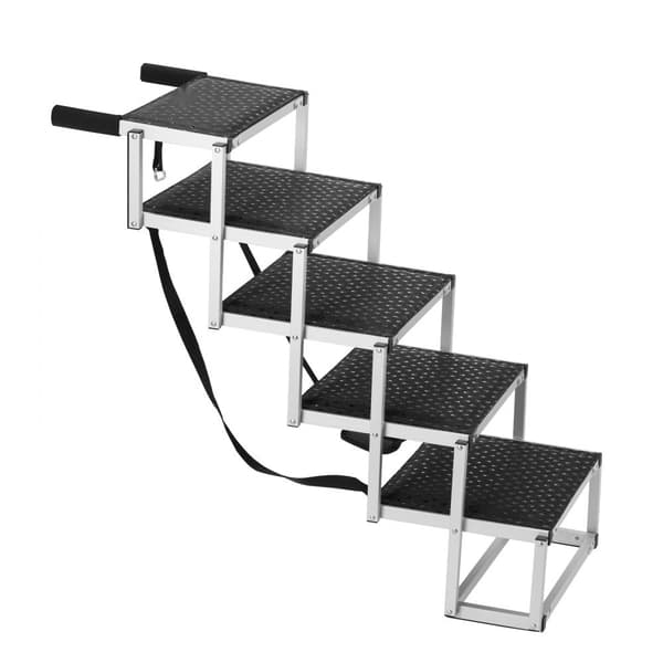 Hundetrappe til biler, 5-trins sammenklappelige hundetrin, Aluminium, Belastning op til 150 lbs, Bæredygtig design, Letvægt, Sikkerhed og stabilitet