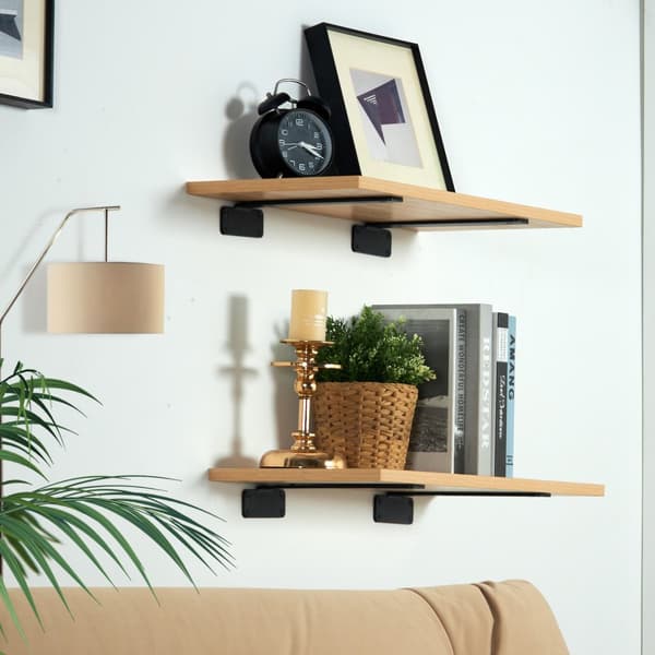 Raskaan käytön hyllytelineet, 8"L x 4"L x 1,6"K, 6 kpl, kelluvat L-hyllykannattimet, 5 mm paksu mattamusta hyllynkannatin