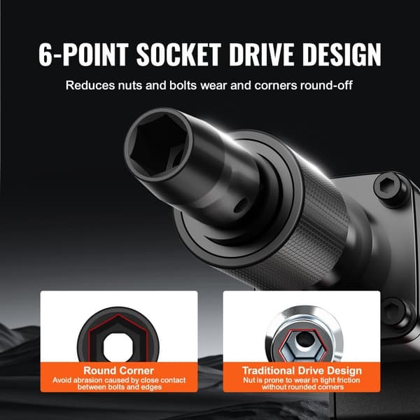 Impact sockets sæt 14 stk. 6-punkts 3/8” drive, bit ratchet værktøj kit med kasse, holdbar kvalitet