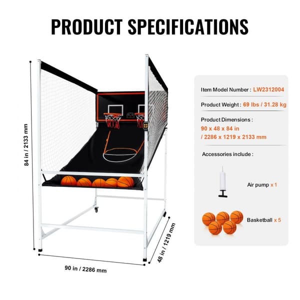 Inomhus Dubbelshot Arcade-spel med Järnbur, 2 Spelare, 5 Bollar