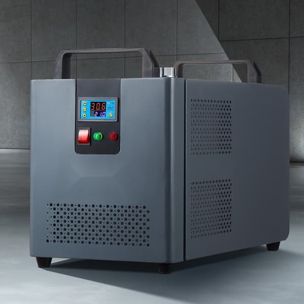 Industriel vandkøler, laserchiller, kølesystem med indbygget kompressor, 12L vandtankkapacitet, 7,2L/min maksimalt flow, 200W