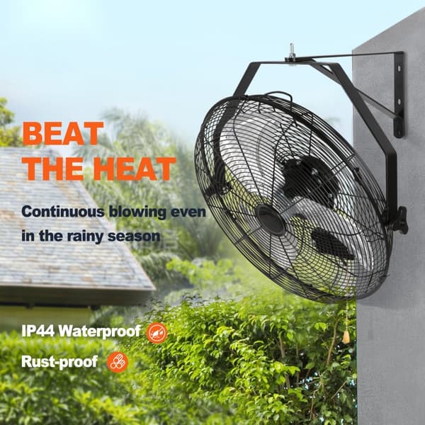 Industrivægventilator Metal 44,6 cm, 3 hastigheder, kraftfuld luftcirkulation, energieffektiv