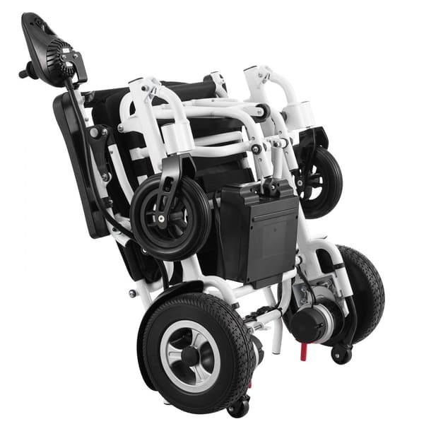 Intelligent hopfällbar elektrisk rullstol, motoriserad elrullstol, kapacitet 300 lbs, lättviktig och kompakt