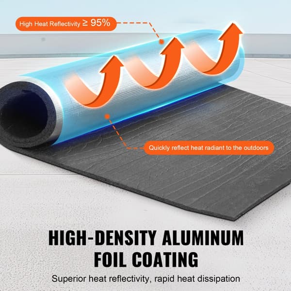 Isoleringsrulle Aluminiumfolie XPE Skumkerne Radiant Barrier, 40 tommer x 5 fod, energieffektiv, termisk isolering