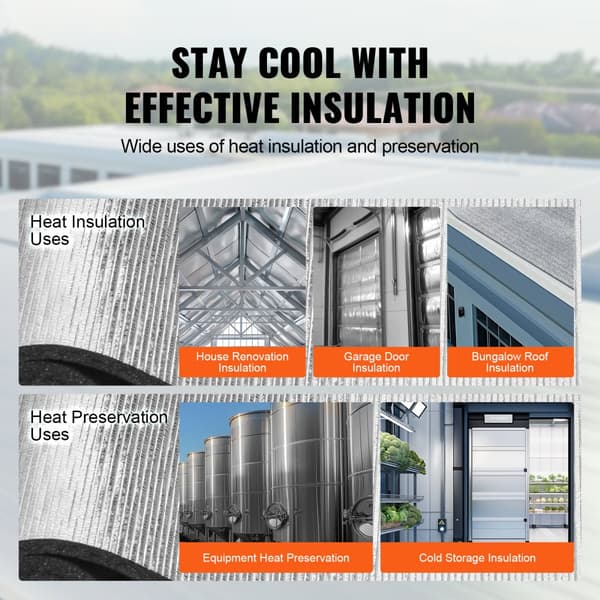 Isoleringsrulle Aluminiumfolie XPE Skumkerne Radiant Barrier, 40 tommer x 5 fod, energieffektiv, termisk isolering