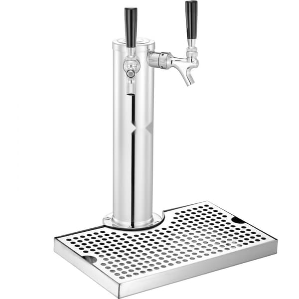 Kegerator tårnsæt med dobbeltthaner & rustfrit stål - øltårndispenser, W21.8 regulator & S-System