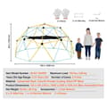 Miniatyrbillede 7 af 9: Klatredome 10FT, geometrisk kuppelklatrer med hængekøje og gynge, til børn 3-10 år, Jungle Gym, understøtter 750 LBS, nem at montere