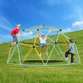 Miniatyrbillede 8 af 9: Klatredome 10FT, geometrisk kuppelklatrer med hængekøje og gynge, til børn 3-10 år, Jungle Gym, understøtter 750 LBS, nem at montere