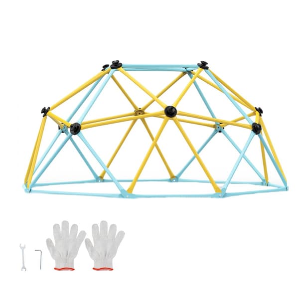 Klätterdome 6FT, Geometrisk Klättringslek för Barn 3-9 År, Jungle Gym Stöder 600 LBS, Enkel Montering