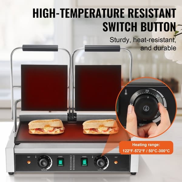 Kommersiell Panini Press Grill, Elektrisk Smörgåsgrill, Ugn för Smörgåsar, Effektiv Värme, Kompakt Design