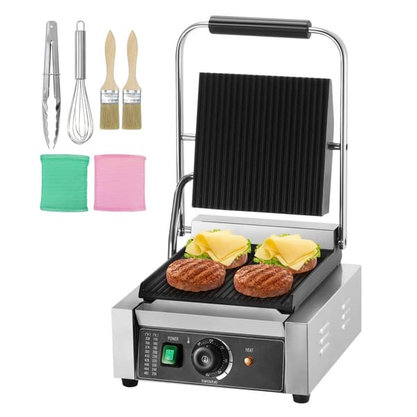 Kaupallinen Panini-painin grilli, sähkökäyttöinen voileipägrilli 9"x9", nopea lämmitys, kestävä rakenne