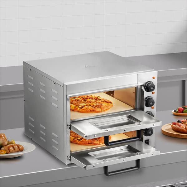 Kommersiell Elektrisk Pizzaugn för 14" Pizza, Inomhus, Hög Effekt och Jämn Värmefördelning
