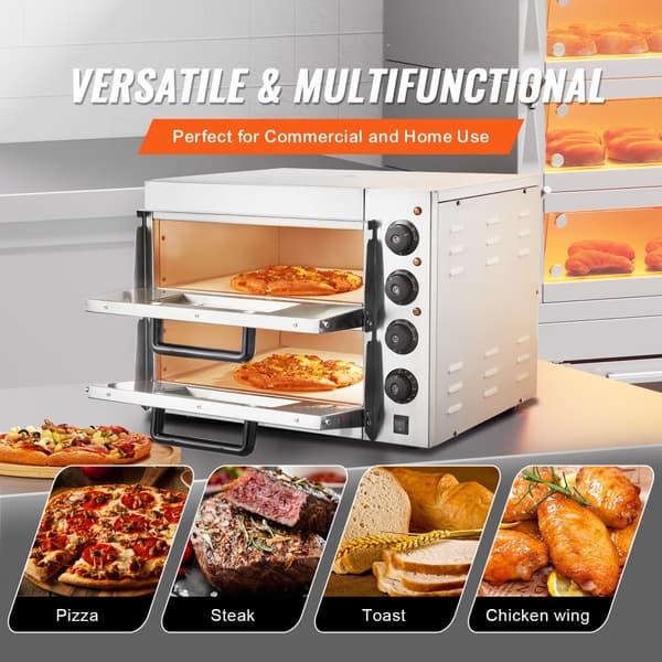 Kommersiell elektrisk pizzaugn för 16" pizza, inomhus, snabb uppvärmning, energieffektiv, perfekt för restauranger