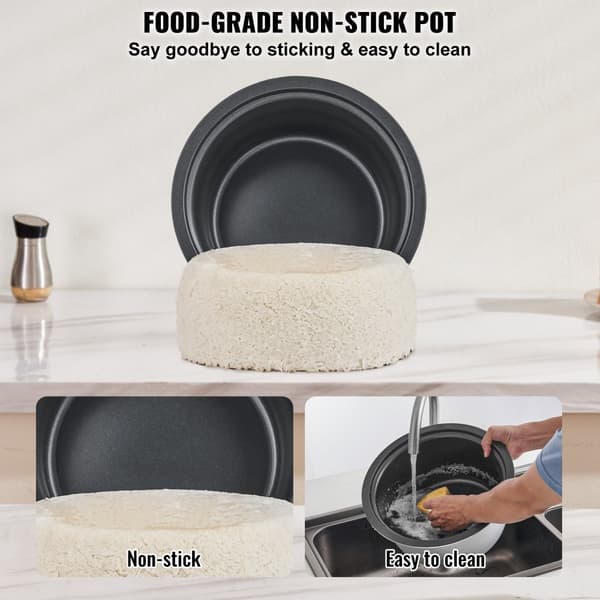 Kommerciel riskoger 40-kopper, non-stick gryde, 8L, 24 timers hold varm, restaurantudstyr