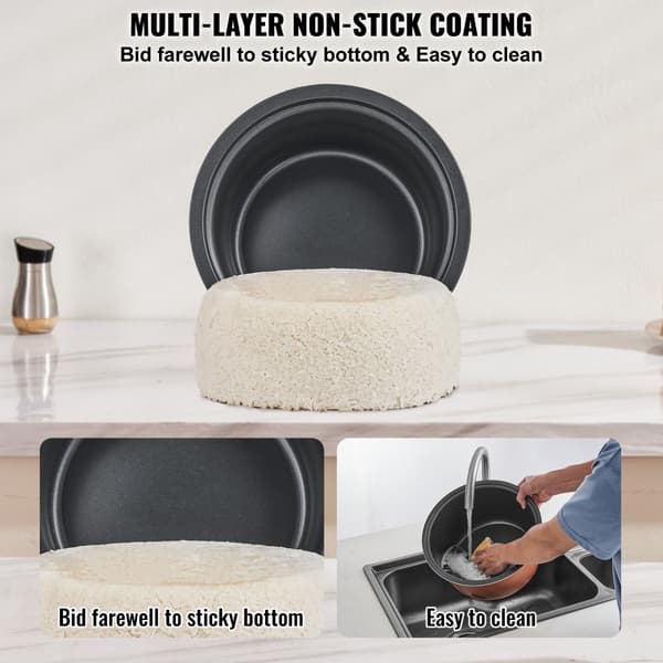 Kommerciel riskoger 60-kopper non-stick gryde 13L, 12 timer Hold Varm, Restaurant brug
