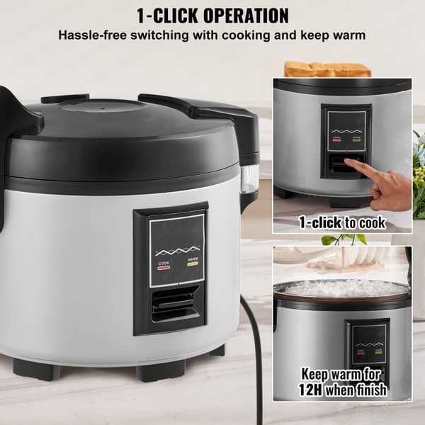 Kommerciel riskoger 60-kopper non-stick gryde 13L, 12 timer Hold Varm, Restaurant brug