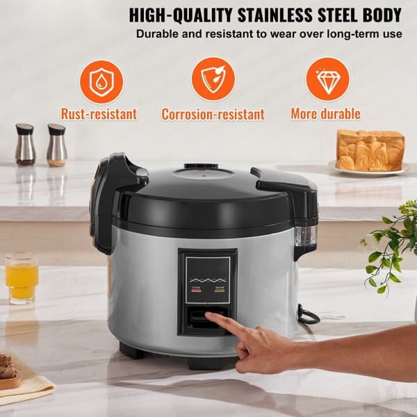 Kommerciel riskoger 60-kopper non-stick gryde 13L, 12 timer Hold Varm, Restaurant brug