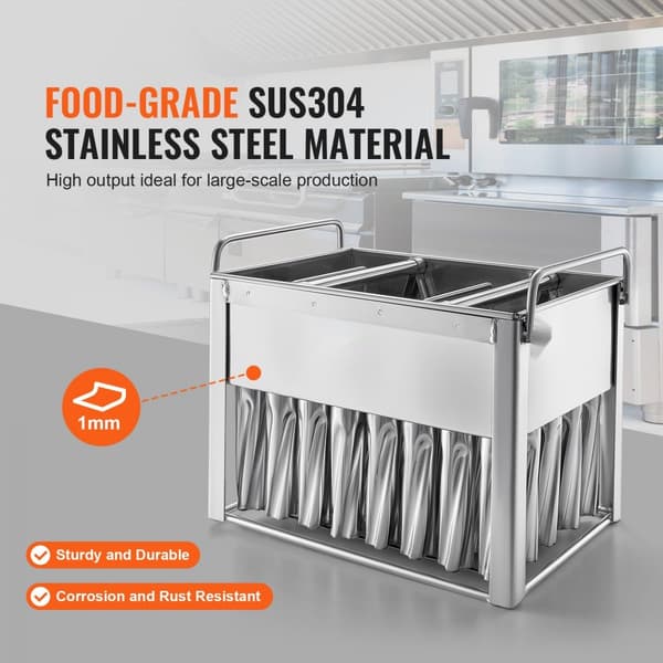 Kommercielle ispindeforme, 40 stk cylindriske ispopforme, rustfrit stål ispinde, ismagerformholder med 50 stk ispinde, holdbar kvalitet