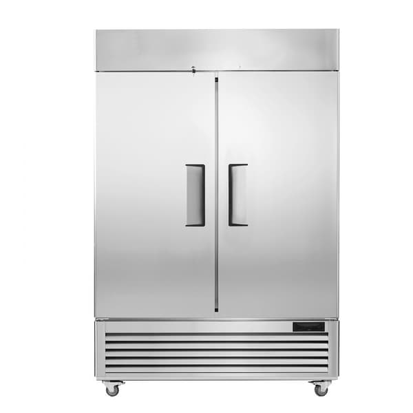 Kommersiellt kylskåp 38,83 Cu.ft, Upprättstående kylskåp med 2 dörrar, Rostfritt stål, Automatisk avfrostning, Effektiv lagring