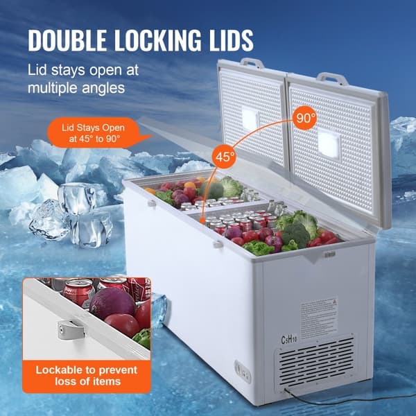 Kummefryser 19,8 cu.ft / 561 L dybfryser med 4 aftagelige kurve, energieffektiv, rummelig opbevaring