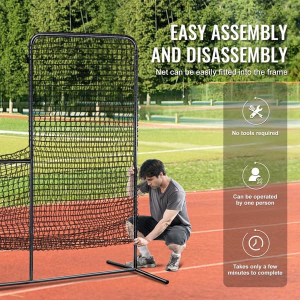 L Screen Baseball för Batting Cage, 7x7 ft Softball Säkerhetsskärm, Bärbar Body Protector med Bärväska, Hög Kvalitet