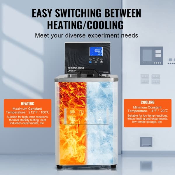 Laboratoriekøler Circulator 6L, Recirkulerende Chiller, -20°C til 100°C, Temperaturkontrol, Effektiv og Pålidelig